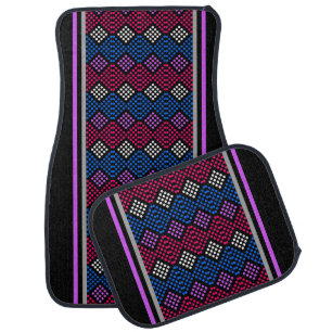 Colorful Geometric Pattern Car Floor Mat