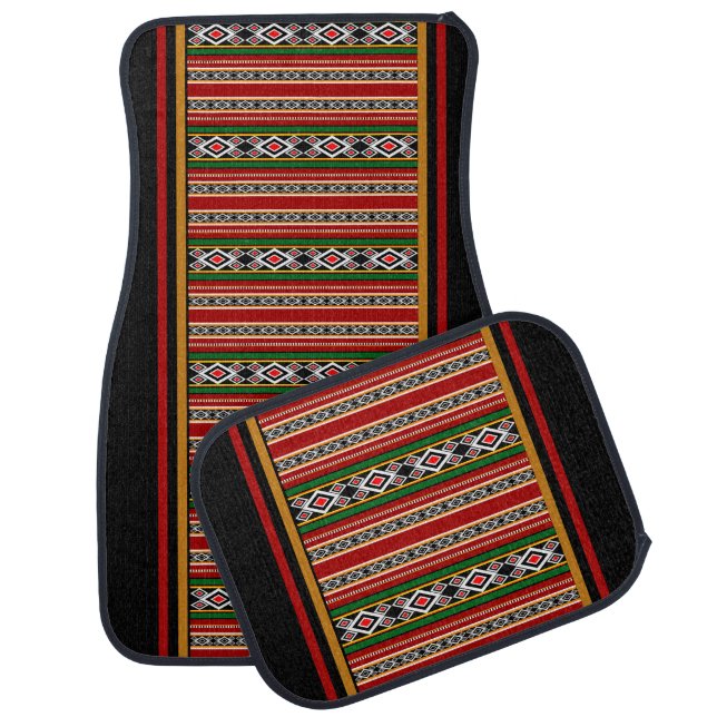 Colorful Geometric Pattern           Car Floor Mat (Set)