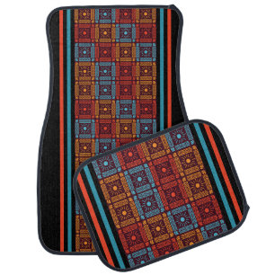 Colorful Geometric Pattern Car Floor Mat
