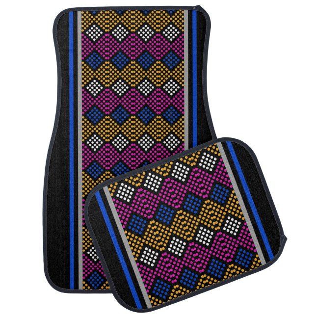 Colorful Geometric Pattern           Car Floor Mat (Set)