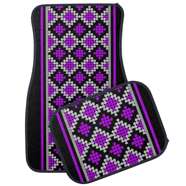 Colorful Geometric Pattern           Car Floor Mat (Set)