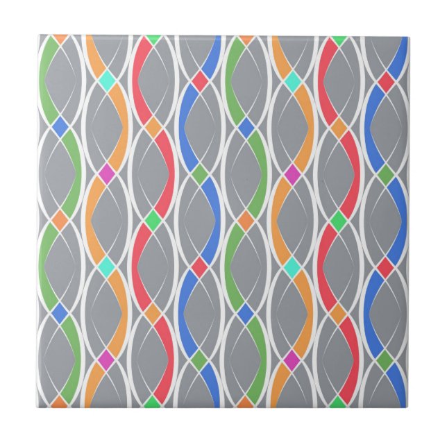 Colorful geometric pattern. ceramic tile (Front)