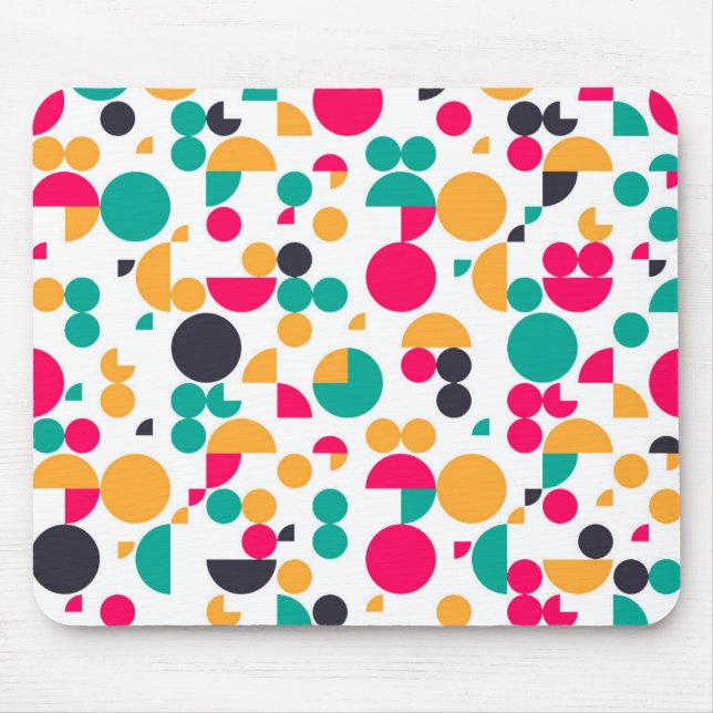 Colorful geometric pattern design mouse pad (Front)