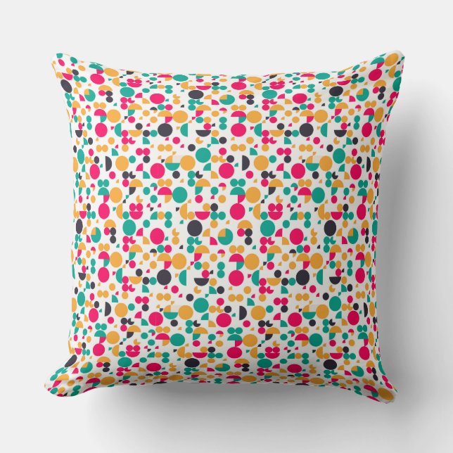 Colorful geometric pattern design throw pillow (Front)