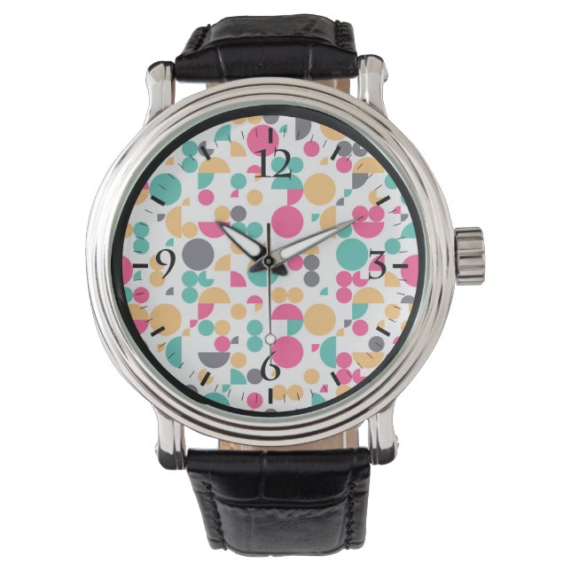 Colorful geometric pattern design watch (Front)