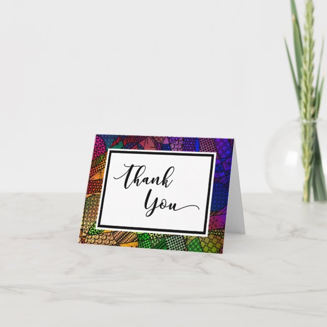 Colorful Geometric Pattern Event Thank You Card (Front)