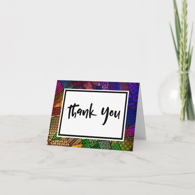 Colorful Geometric Pattern, Event Thank You Card (Front)