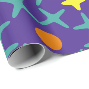 Colorful geometric pattern featuring blue cross  wrapping paper