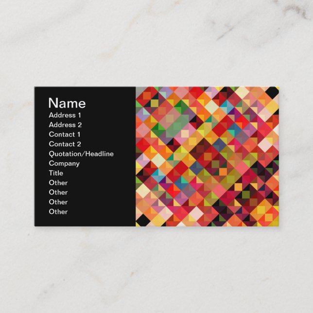 Colorful Geometric Pattern Fine Art Business Card (Front)