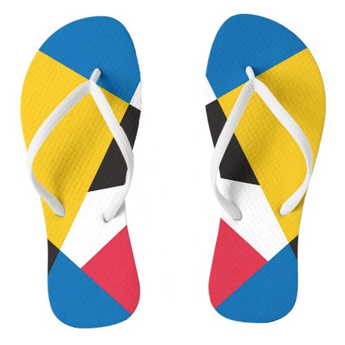 Colorful Geometric Pattern Flip Flops