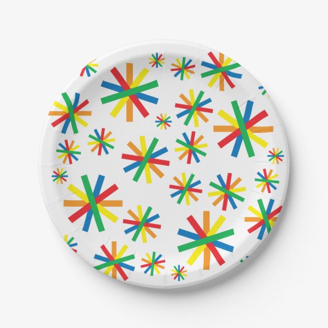Colorful Geometric Pattern Geometric Art Geometric Paper Plates (Front)