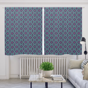 Colorful Geometric Pattern in Classic Retro Style Blackout Curtains
