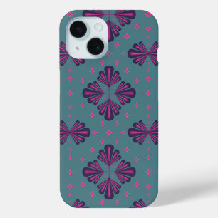 Colorful Geometric Pattern in Classic Retro Style iPhone 15 Case