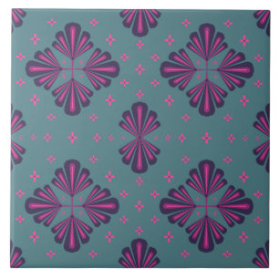 Colorful Geometric Pattern in Classic Retro Style Ceramic Tile