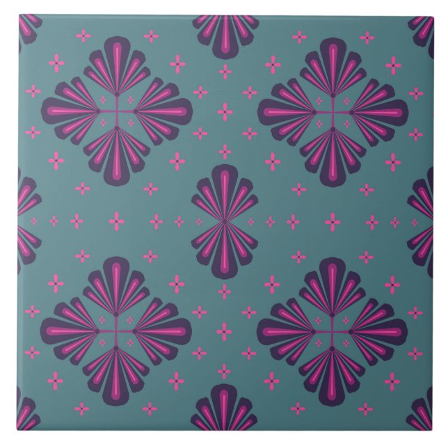 Colorful Geometric Pattern in Classic Retro Style Ceramic Tile (Front)