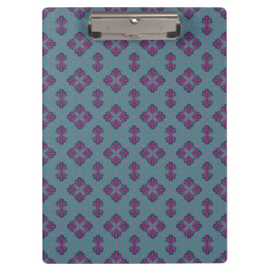 Colorful Geometric Pattern in Classic Retro Style Clipboard