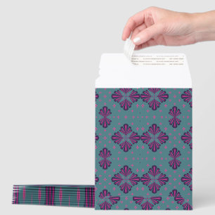 Colorful Geometric Pattern in Classic Retro Style Envelope Mailers