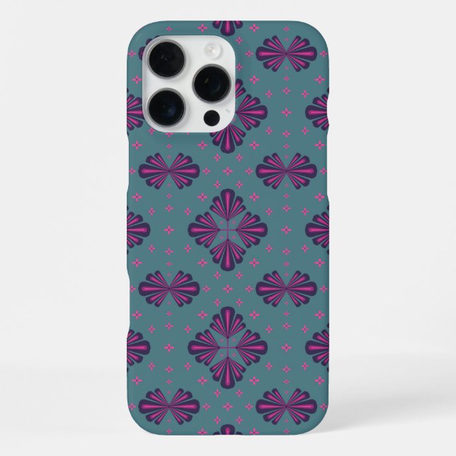 Colorful Geometric Pattern in Classic Retro Style iPhone Case (Back)