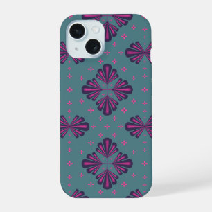 Colorful Geometric Pattern in Classic Retro Style iPhone 15 Case