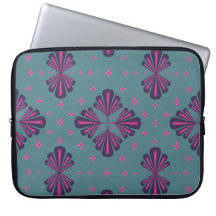 Colorful Geometric Pattern in Classic Retro Style Laptop Sleeve