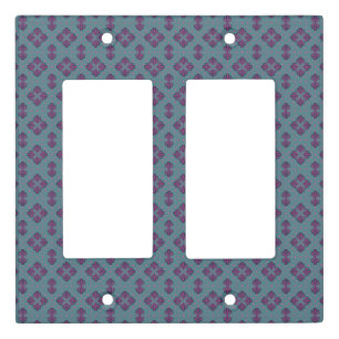 Colorful Geometric Pattern in Classic Retro Style Light Switch Cover