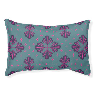 Colorful Geometric Pattern in Classic Retro Style Pet Bed