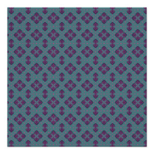 Colorful Geometric Pattern in Classic Retro Style Poster