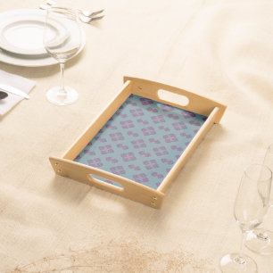 Colorful Geometric Pattern in Classic Retro Style Serving Tray