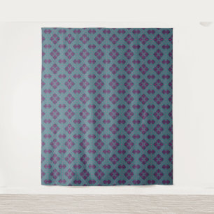 Colorful Geometric Pattern in Classic Retro Style Tapestry