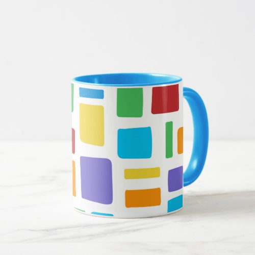 Colorful geometric pattern in happy colors mug