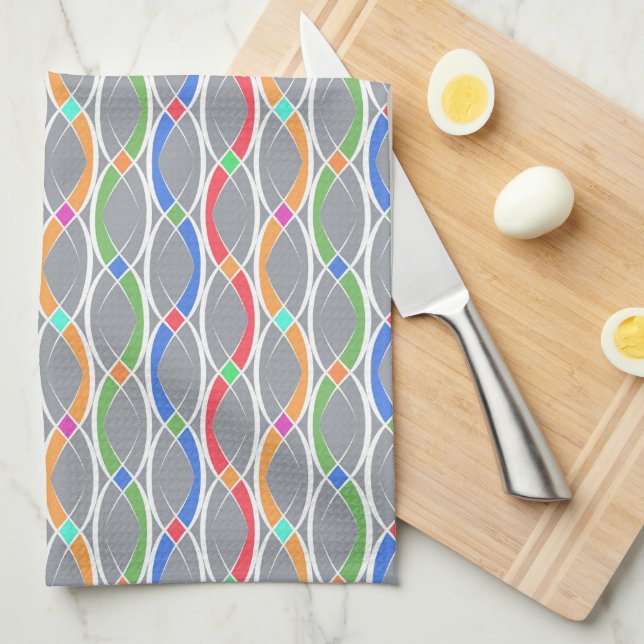 Colorful geometric pattern. kitchen towel (Quarter Fold)
