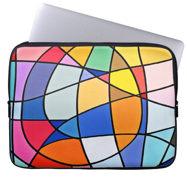 Colorful Geometric Pattern Laptop Sleeve (Front)