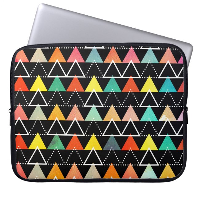 Colorful geometric pattern laptop sleeve (Front)