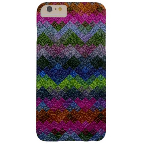 Colorful Geometric Pattern Leather Look 18 Barely There iPhone 6 Plus Case