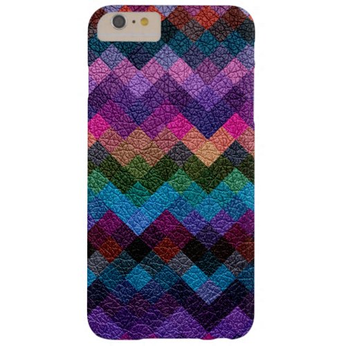 Colorful Geometric Pattern Leather Look 2 Barely There iPhone 6 Plus Case