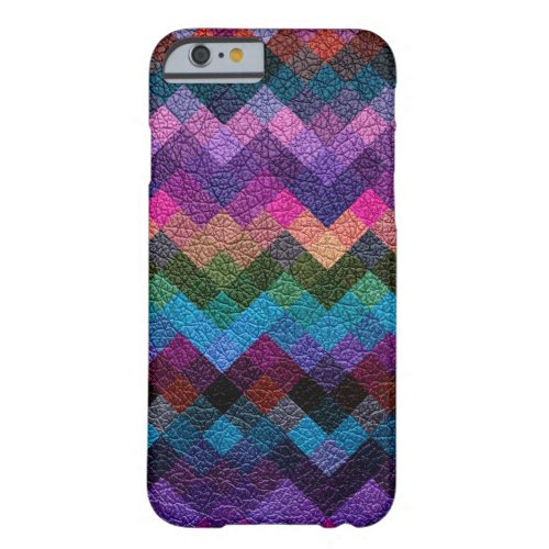 Colorful Geometric Pattern Leather Look 2 Barely There iPhone 6 Case