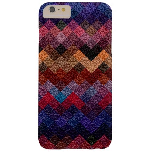 Colorful Geometric Pattern Leather Look 3 Barely There iPhone 6 Plus Case