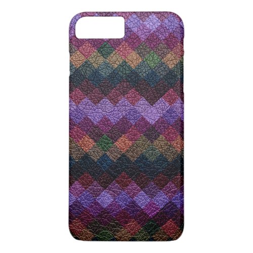 Colorful Geometric Pattern Leather Look 6 iPhone 8 Plus7 Plus Case