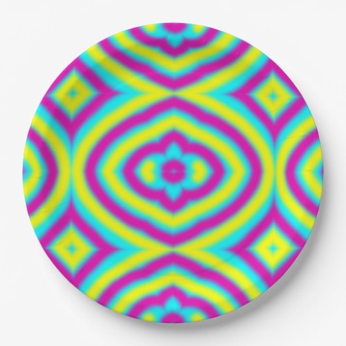 Colorful geometric pattern Paper Plate 