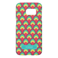 Colorful Geometric Pattern Personalize with Name Samsung Galaxy S7 Case