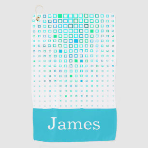 Colorful Geometric Pattern Personalized Golf Towel