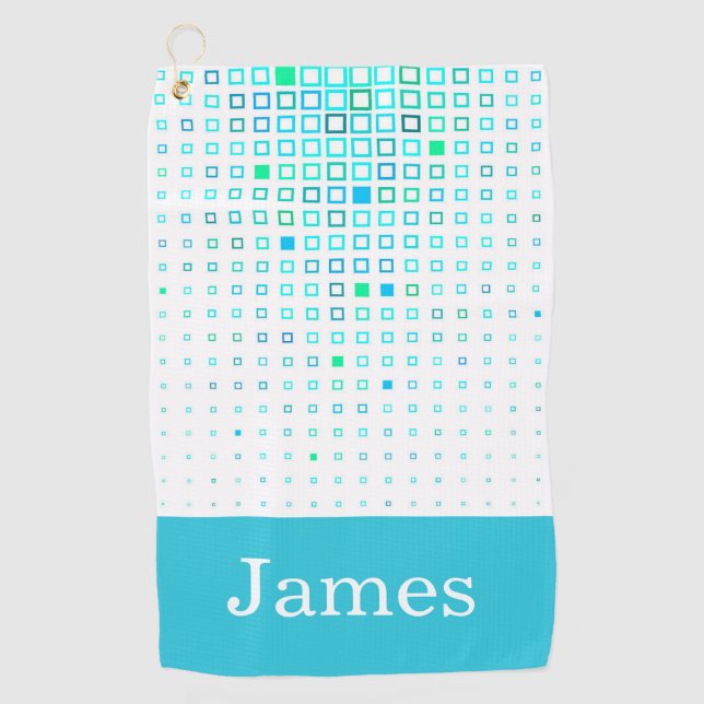 Colorful Geometric Pattern Personalized Golf Towel (Front)