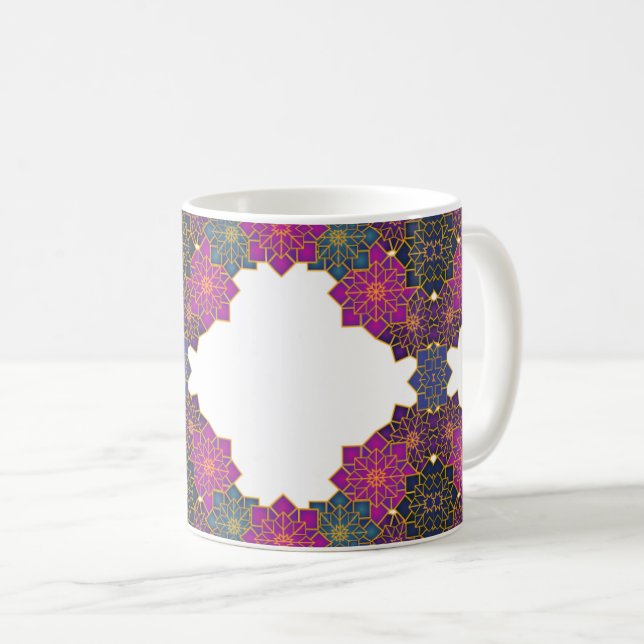 Colorful Geometric pattern Pink ,Green Coffee Mug (Front Right)