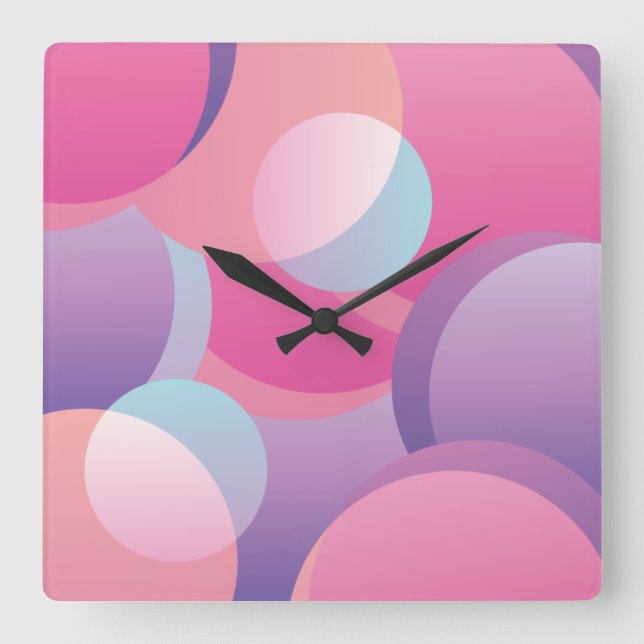 Colorful Geometric pattern  Square Wall Clock (Front)