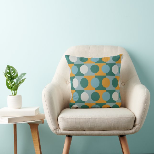 Colorful Geometric Pattern Throw Pillow (Chair)