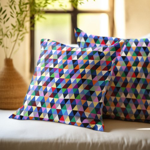 Colorful Geometric Pattern Throw Pillow