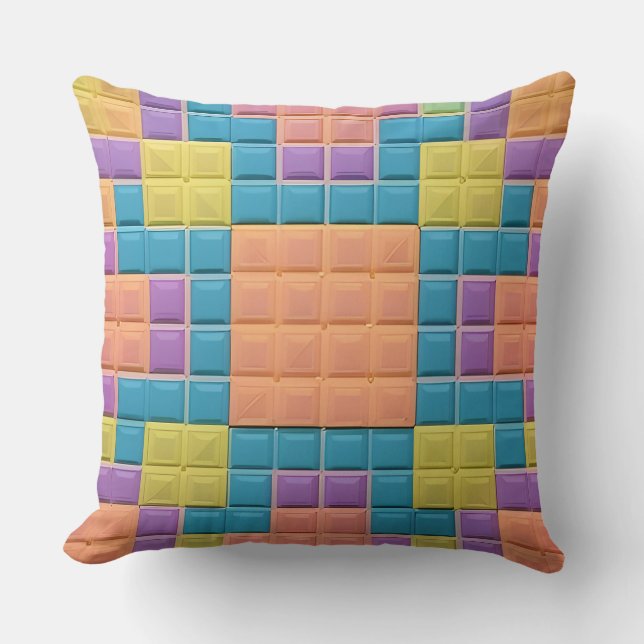 Colorful Geometric Pattern Throw Pillow (Front)