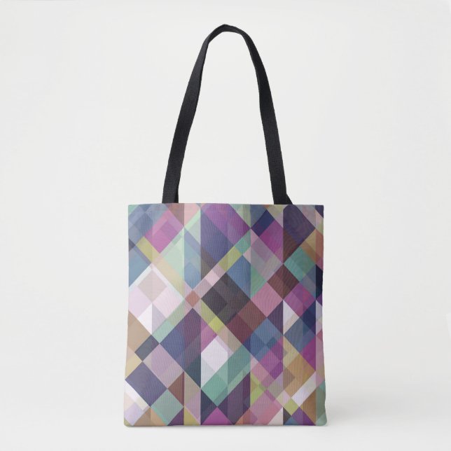 Colorful Geometric Pattern Tote Bag (Front)