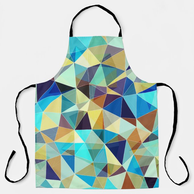 Colorful geometric pattern, triangles background,  apron (Front)