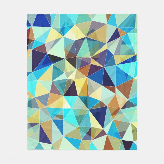 Colorful geometric pattern, triangles background,  fleece blanket (Front)